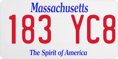 MA license plate 183YC8