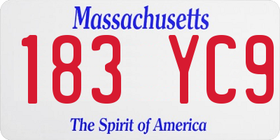 MA license plate 183YC9