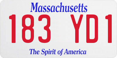 MA license plate 183YD1