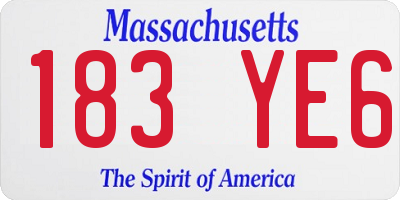 MA license plate 183YE6
