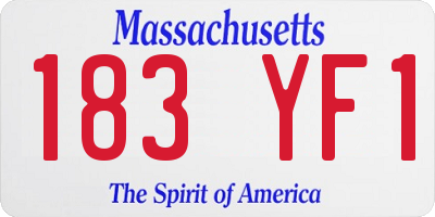 MA license plate 183YF1