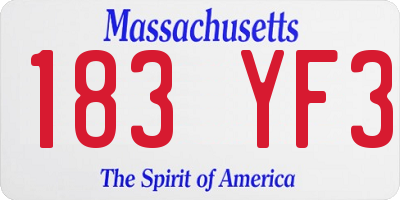 MA license plate 183YF3
