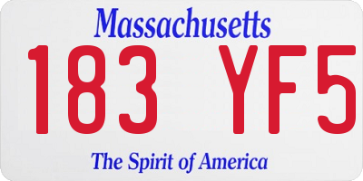 MA license plate 183YF5