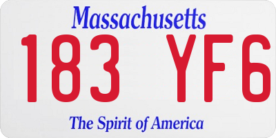 MA license plate 183YF6