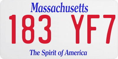 MA license plate 183YF7