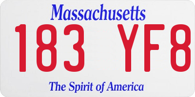 MA license plate 183YF8