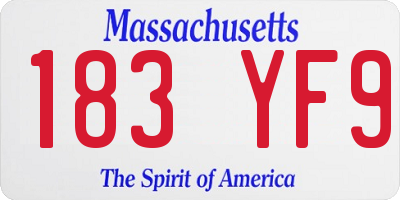 MA license plate 183YF9