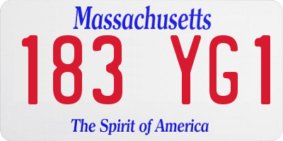 MA license plate 183YG1