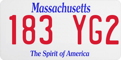 MA license plate 183YG2