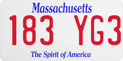 MA license plate 183YG3