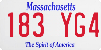 MA license plate 183YG4
