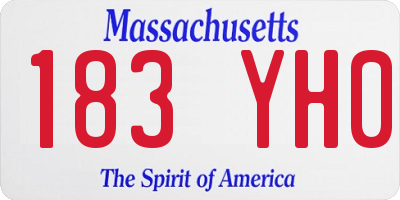 MA license plate 183YH0