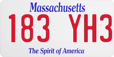 MA license plate 183YH3