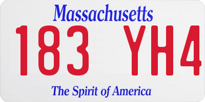 MA license plate 183YH4