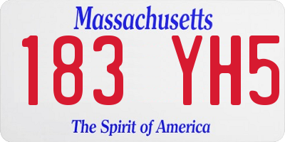 MA license plate 183YH5