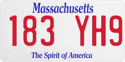 MA license plate 183YH9