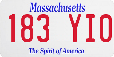MA license plate 183YI0