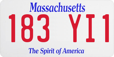 MA license plate 183YI1