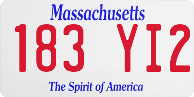MA license plate 183YI2