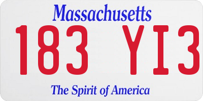 MA license plate 183YI3