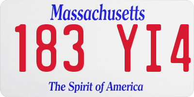 MA license plate 183YI4