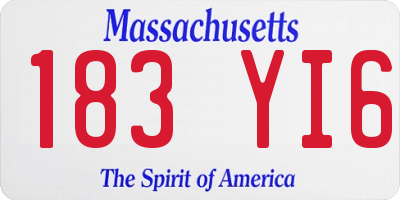 MA license plate 183YI6