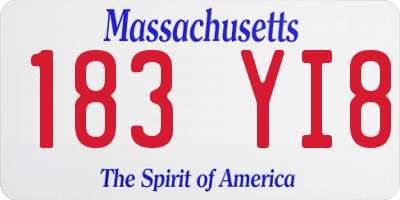 MA license plate 183YI8