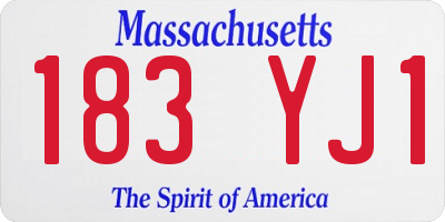 MA license plate 183YJ1