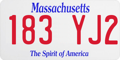 MA license plate 183YJ2