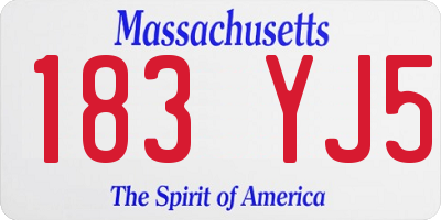 MA license plate 183YJ5