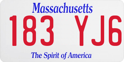 MA license plate 183YJ6