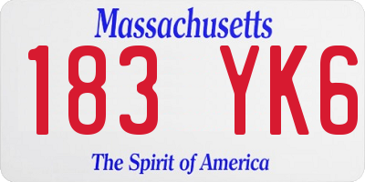 MA license plate 183YK6