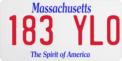 MA license plate 183YL0