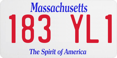 MA license plate 183YL1
