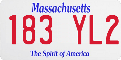 MA license plate 183YL2