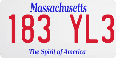 MA license plate 183YL3