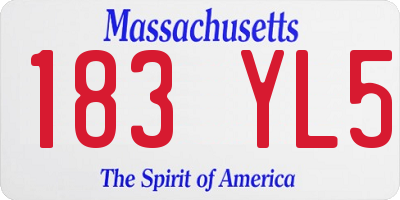 MA license plate 183YL5