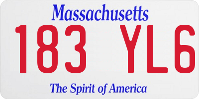 MA license plate 183YL6