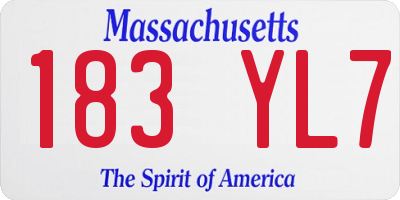 MA license plate 183YL7
