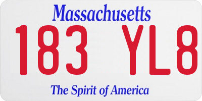 MA license plate 183YL8