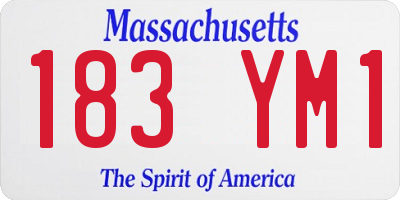 MA license plate 183YM1
