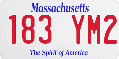 MA license plate 183YM2
