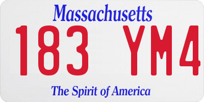 MA license plate 183YM4