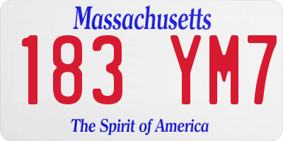 MA license plate 183YM7