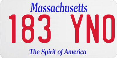 MA license plate 183YN0