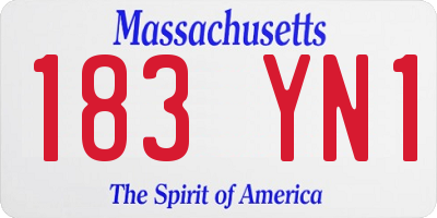 MA license plate 183YN1