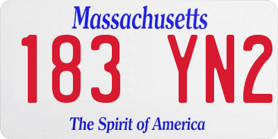 MA license plate 183YN2