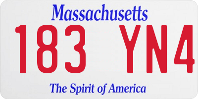 MA license plate 183YN4