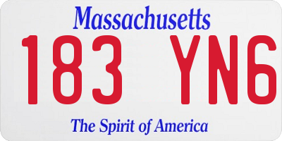 MA license plate 183YN6