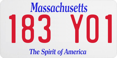 MA license plate 183YO1